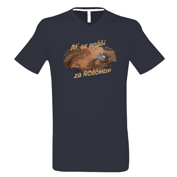 Tričko s potiskem Triko s výstřihem "Ať se práší za RCéčkem"